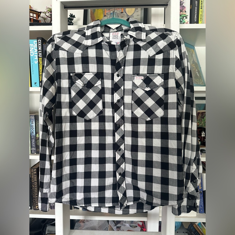 Topo Designs Black and White Plaid women’s Shirt